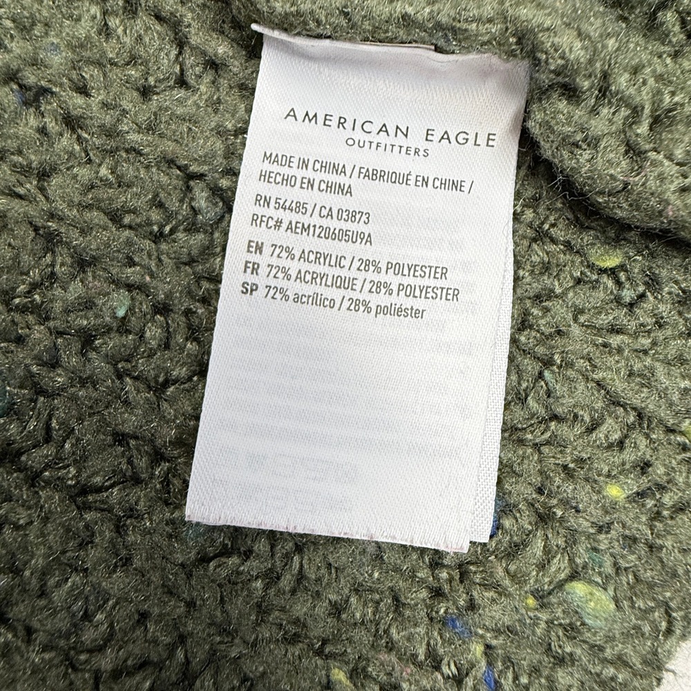 American Eagle Olive Green Open Front Textured Cardigan  Womens M Cottagecore - Picture 11 of 14